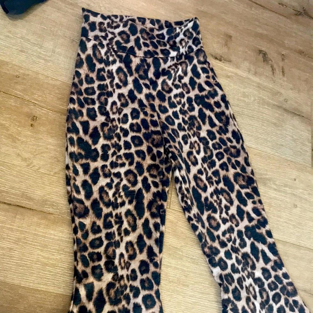 Cheetah print bell bottom (legging material )